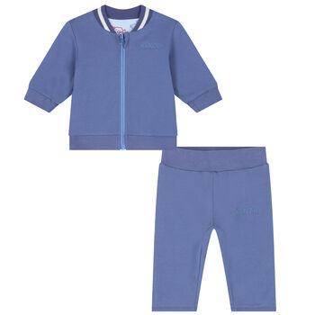 Baby Boys Blue Logo & Animals Reversible Tracksuit